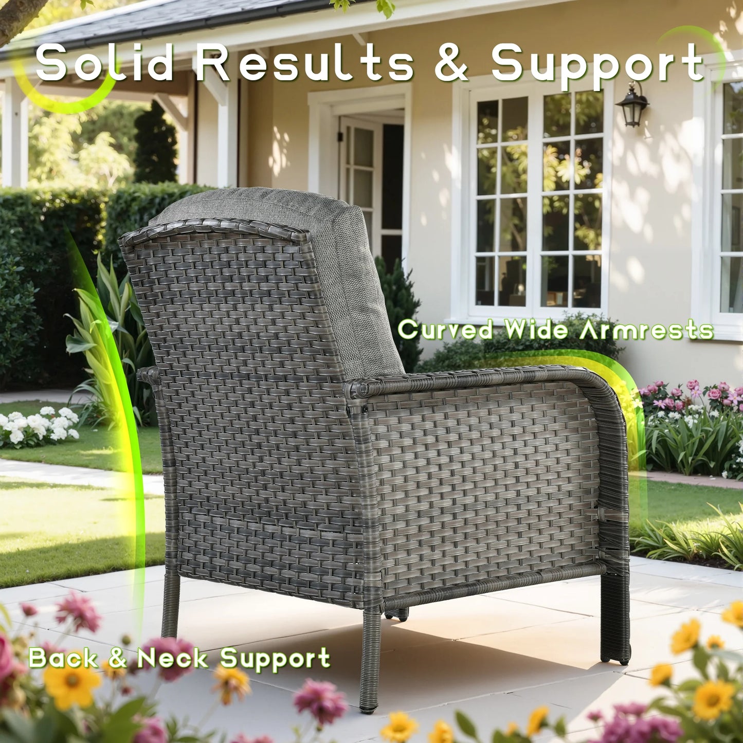 Vcatnet 5 Pieces Patio Furniture with Swivel Chairs, High Back Outdoor Conversation Set, All-Weather Wicker Sectional Furniture Set