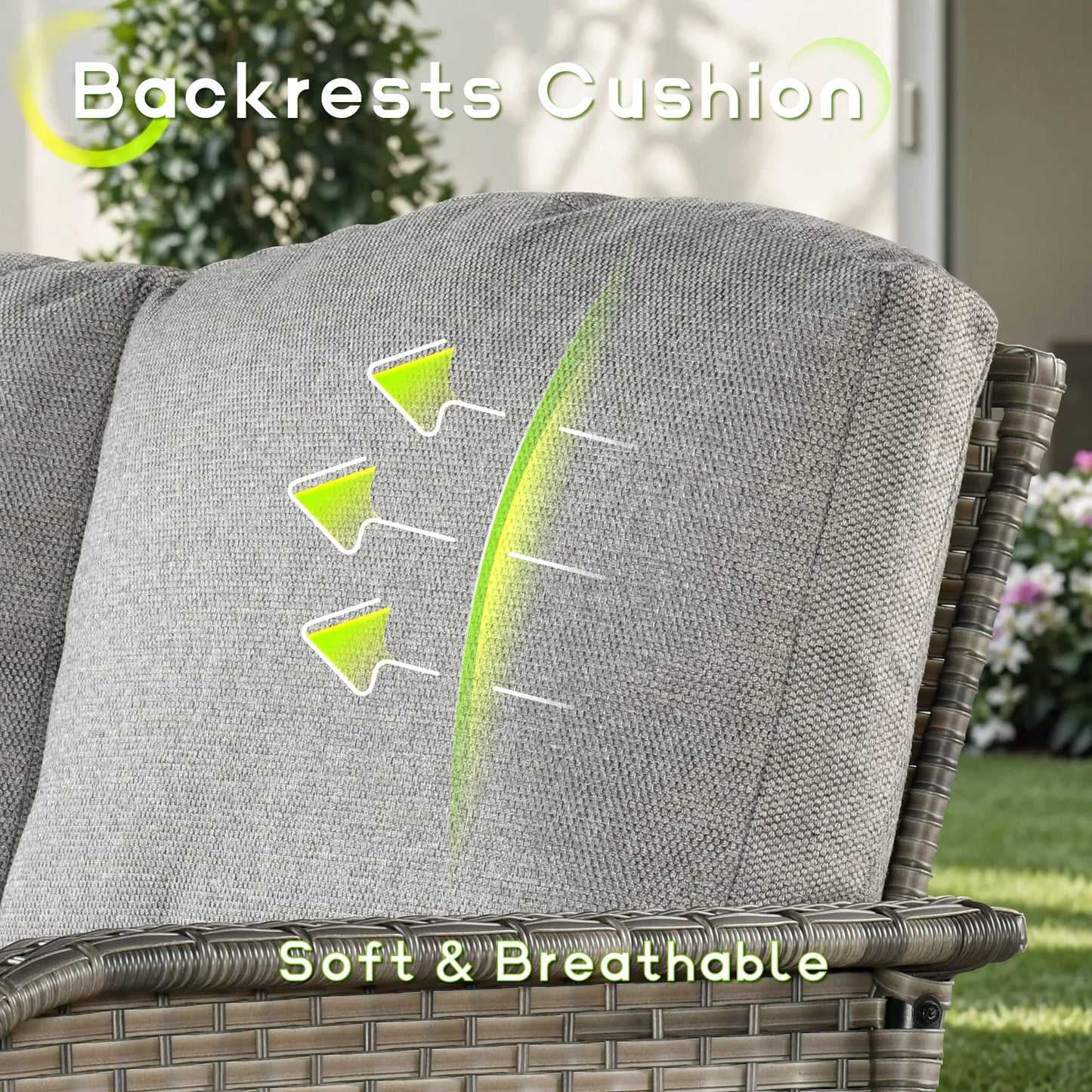 Vcatnet 5 Pieces Patio Furniture with Swivel Chairs, High Back Outdoor Conversation Set, All-Weather Wicker Sectional Furniture Set