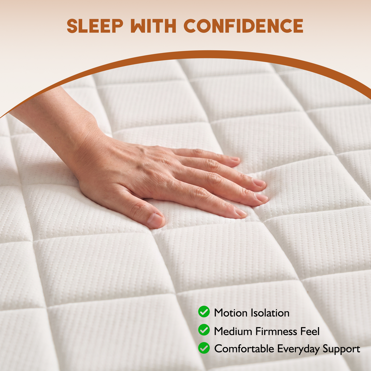 Vcatnet 16.7" Twin Size Boneless Bed with Mattress and Frame, 2-in-1 Chenille Platform Cloud Bed, No Assembly Bed and Mattress for Bedroom and Apartment