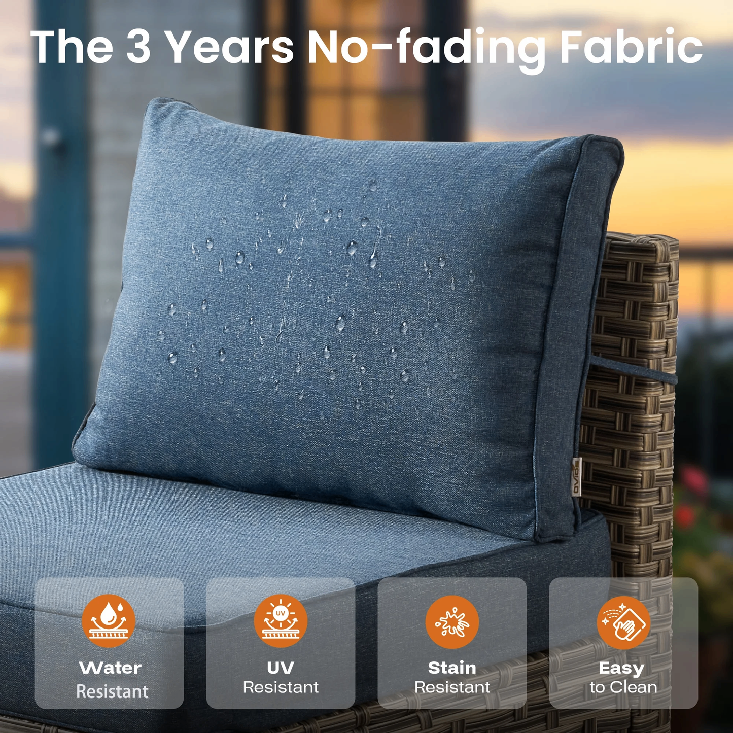 Vcatnet 7 Pieces Outdoor Patio Furniture Sectional Sofa Wicker Conversation Set with Ottomans