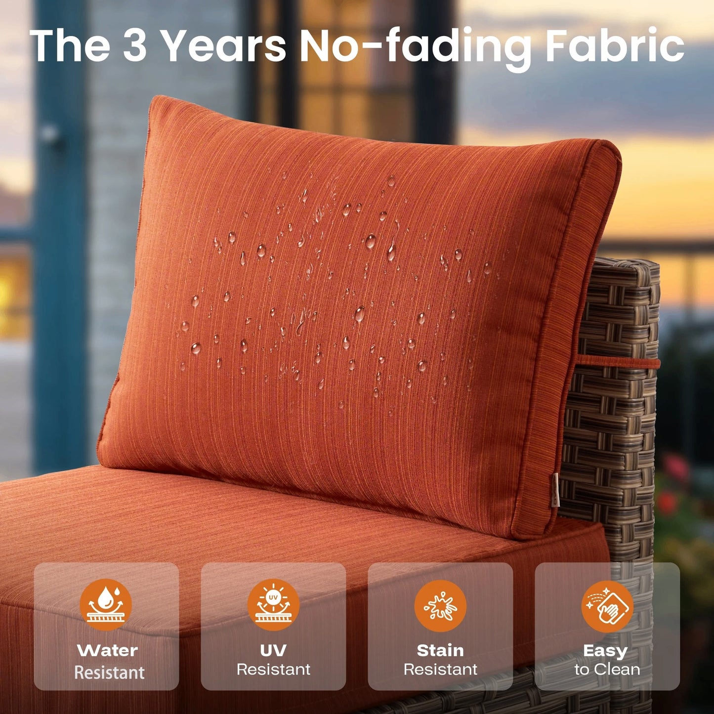 Vcatnet 7 Pieces Outdoor Patio Furniture Sectional Sofa Wicker Conversation Set with Ottomans